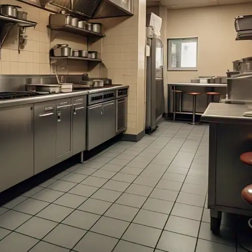 Restaurant kitchen floor