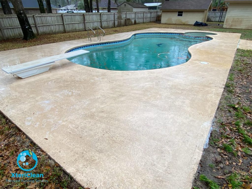 pool deck cleaning hinesville ga after
